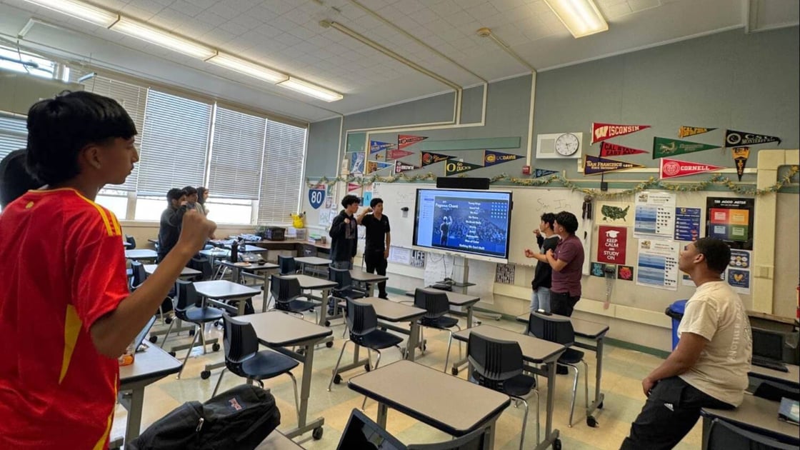 Junior Mentors leading Pegasus chant for programming
