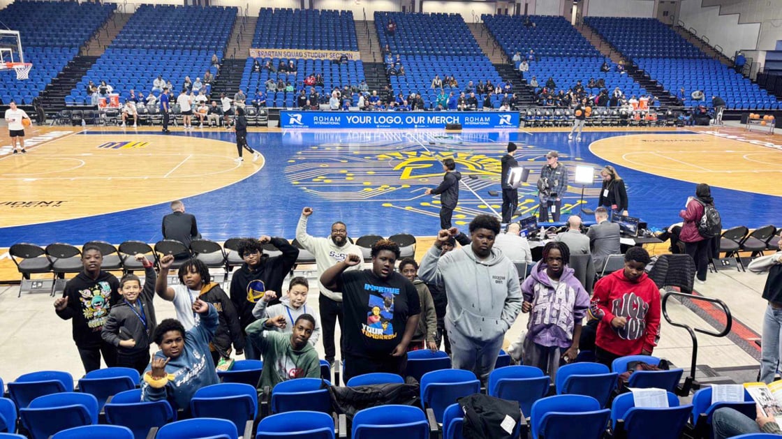 IYT Brothers attending a basketball game during their San Jose State College Tour.