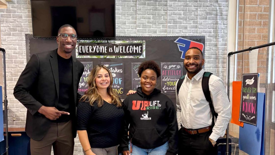 Executive Director Ray Green, Marcelina Zamora, Vice Principal Foothill Ranch Middle School, Aijah Supuni, IYT Program Manager and Jordan Bell, IYT Program Director)